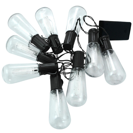 Batteriebetriebene LED-Gartengirlande 2,6 m betrieben mit 2xAA EDISON-Batterien Schwarz GOLDLUX (Polux)