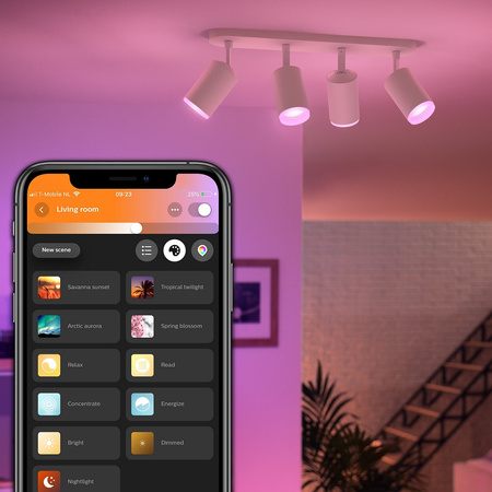 Philips HUE Weiß und Farbe Ambiance Fugato Lampe 4x4.2W Bluetooth Zigbee