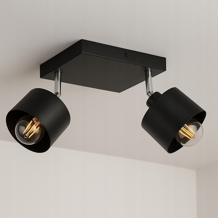 Spot Tuba Deckenleuchte Reflektor Halogenfassung 2x E27 Moving Black Elza Masterled