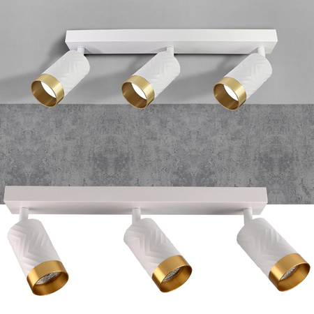 LED Decken-/Wandleuchte Lichtband 3 x GU10 ARRAS Weiß GOLDLUX (Polux)