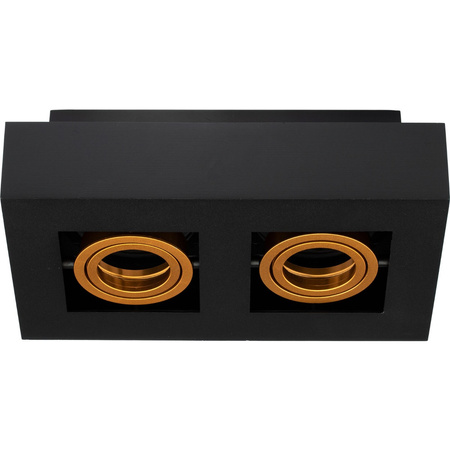 Anbauleuchte HALOGEN Beweglich 2x GU10 Rechteckig Schwarz 85mm NEMO