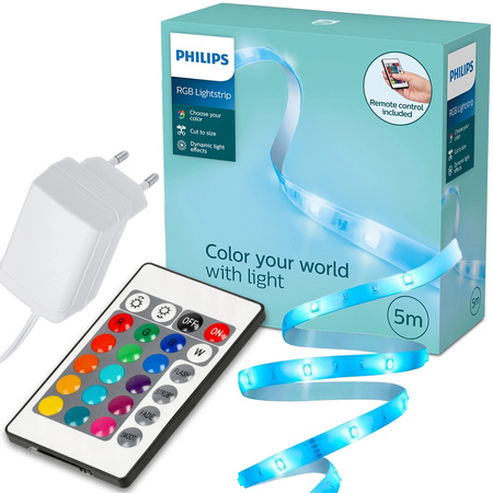 LED-Streifen RGB 5m dimmbar Multicolor-Fernbedienung Philips