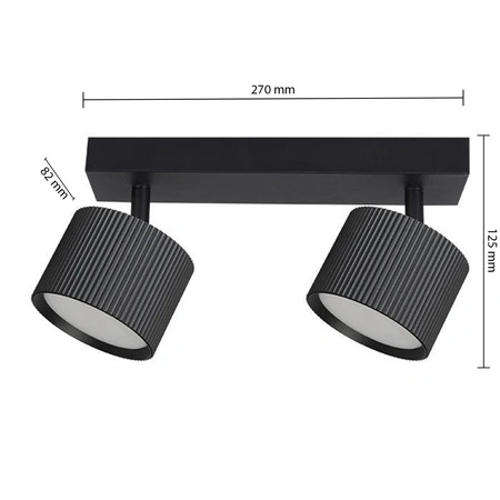 Spot Tuba Deckenleuchte Reflektor Halogenleuchte 2x GX53 Moving Black Orbin Masterled