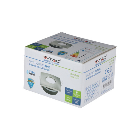 Spot-Deckenleuchte GU10 quadratisch satiniertes Nickel VT-787 V-TAC