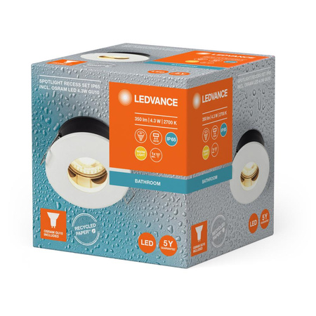 Einbauleuchte GU10 4,3W 280lm 230V IP65 2700K Warm Ra ≥ 90 LED SPOT LEDVANCE