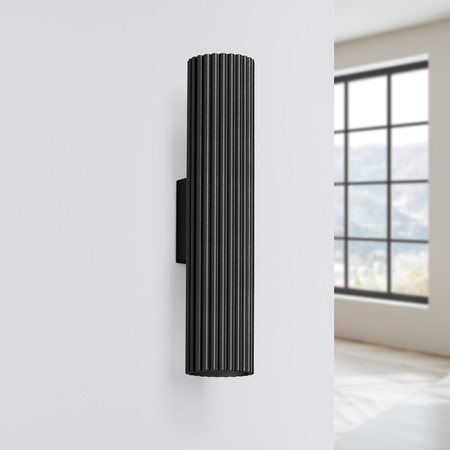 Wandleuchte Tuba Spot 2x GU10 Schwarz Carbon Deep Space SL.1577 Sollux