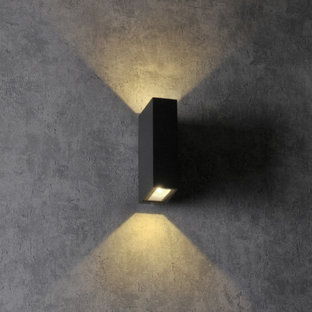 LED Elevation Wandleuchte Graphit oben/unten 2x2,5W 4000K Neutral ORLEAN GOLDLUX (Polux)