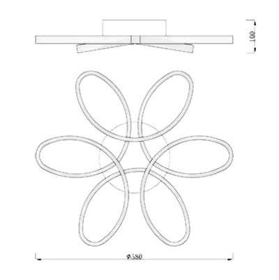 GALAXIS VIRGO 72W LED-Kronleuchter Deckenleuchte schwarz + Fernbedienung