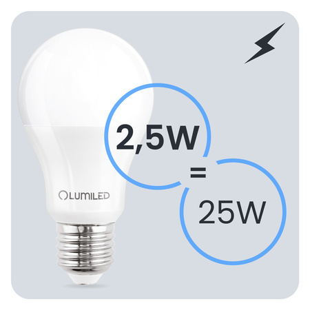 6x LED-Lampe E27 A60 2.5W = 25W 275lm 4000K neutralweiß 260° LUMILED
