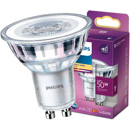 GU10 LED Leuchtmittel 4,6W = 50W 355lm 2700K Warm 36° PHILIPS