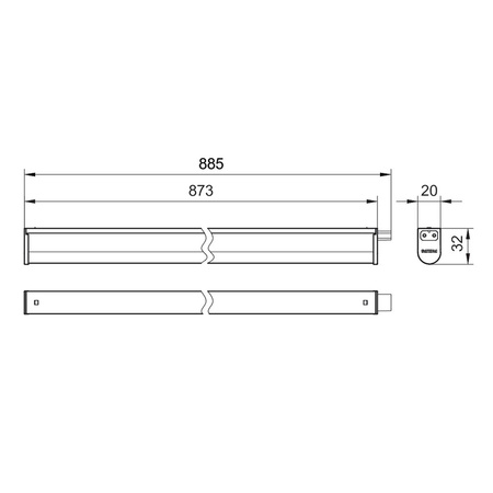 LED 9.6W 90cm CCT Weiß Projectline Batten PHILIPS Kabinettlampe