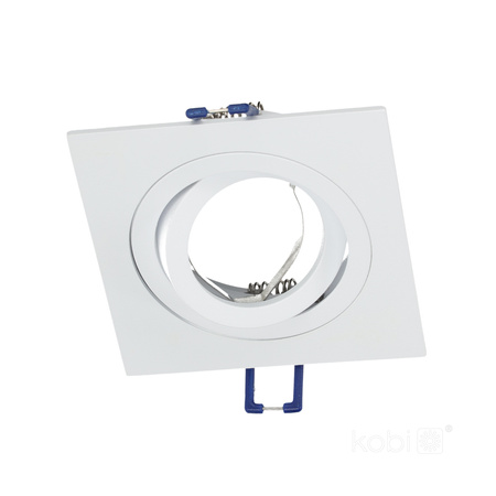 Halogen-Einbauleuchte GU10 MR16 OH28 quadratisch beweglich mattweiß Kobi