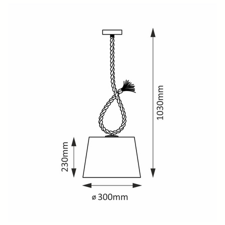 ROPE CASE SUSPENSION LAMPE E27 Schwarz und beige GOLDLUX (Polux)
