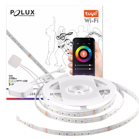 LED Streifen 230V 20W RGB + CCT IP65 TUYA WIFI Smart 5m