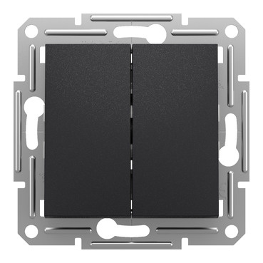 Doppelschalter ohne Rahmen Schließer Anthrazit Asfora Schneider