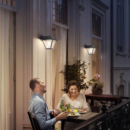 Gartenleuchte LED Wandleuchte ALPENGLOW myGarden E27 IP44 Laterne für Daunen Anthrazit PHILIPS