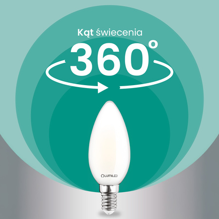 LED-Lampe E14 Kerze B35 2,2W 470lm = 40W 2700K warmweiß 360° Glühfaden Energieklasse A LUMILED