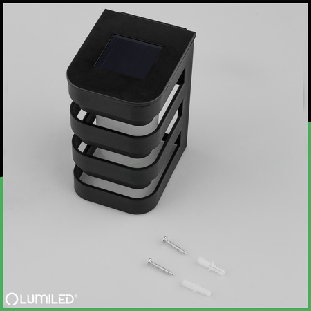 Solar-Wandleuchte LED-Fassadenleuchte Aufbauleuchte CAMILA 3000K Dämmerungssensor LUMILED