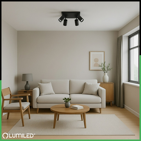 Deckenleuchte Plafond SPOT TUBA Reflektor Halogen Leuchte 4x GU10 TABULA LUMILED