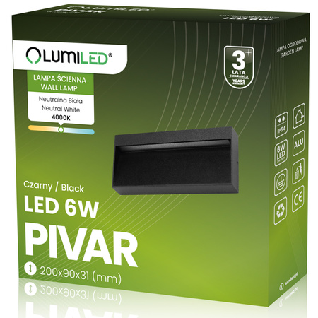 Wandleuchte Außen, Garten-Wandleuchte IP54 6W PIVAR LUMILED