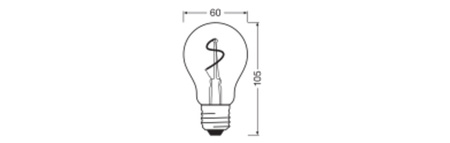 LED-Glühbirne A60 Vintage E27 1.8W 30lm 2200K Warm 320° Amber Filament Vintage 1906 Osram