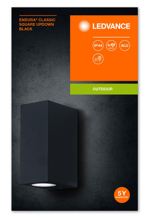 ENDURA Classic Square UpDown Black LEDVANCE Wand-Fassadenwandleuchte