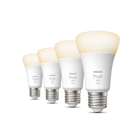 4PAK LED-Lampe E27 A60 9W 2700K Warm PHILIPS HUE Weiß Bluetooth Zigbee