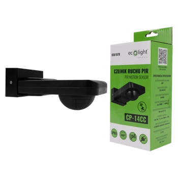 PIR Bewegungs- und Dämmerungssensor IP44 Aufputz Schwarz 20m 360° CP Ecolight