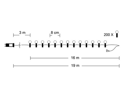 Weihnachtslichter, Christbaumbeleuchtung CHERRY BALL 200LED Warmweiß 3+16m