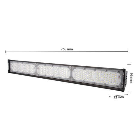 Industrielle High Bay Linear 150W 22500lm 5000 Cold 90° Schwarz IP65 Masterled LED Lampe