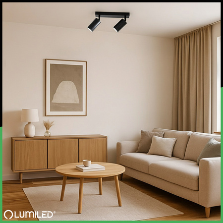 Deckenleuchte mit 2x GU10-Sockeln, Einbaustrahler HALOGEN schräg TABULA SPOT LUMILED