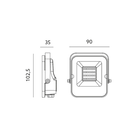 LED-Flutlicht 20W 1600lm 6500K IP65 Schwarz KOBI Premium MHN