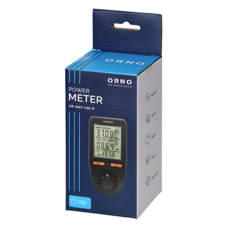 Stromverbrauchszähler mit LCD-Anzeige Stromverbrauchszähler für Steckdose ORNO