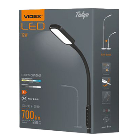 Schreibtischlampe 2in1 LED 12W 3000K-5500K CCT Dimmbar Touch Schwarz