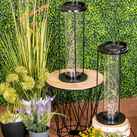 LED-Solarlampe für den Außenbereich Garten stehend Hängelaterne 3000K IP44 46cm Dämmerungssensor