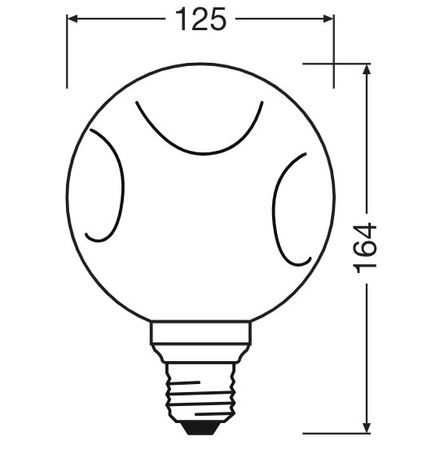LED-Lampe E27 Sphere 3.5W 300lm 2700K Warm Dekorativ Schwarz ELECTRO GLASS SMALL Osram
