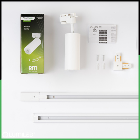 3m Schienenkanal + 5x GU10 LED Reflektorlampe Weiß