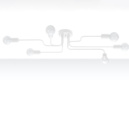 HECTOR Deckenleuchte 6xE27 Kronleuchter Weiß Industrial SOLLUX