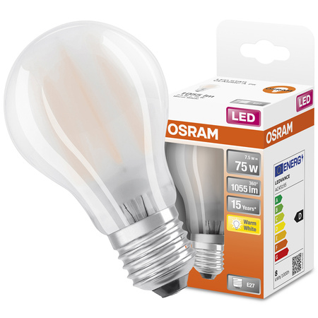 E27 A60 LED Lampen 8W = 75W 1055lm 2700K Warm 320° OSRAM STAR Filament