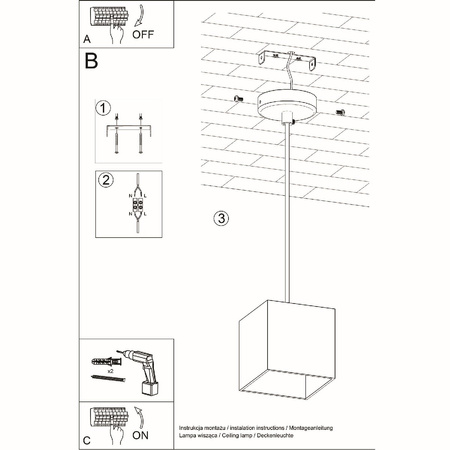 LED QUAD GU10 Pendelleuchte Grau SOLLUX