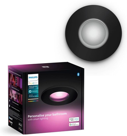 LED Xamento 4.2W IP44 CCT RGB Circular Schwarz PHILIPS HUE Bluetooth Badeinbauleuchte
