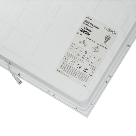 LED-Paneel 60x60 Einbauwanne 40W 5200lm 4000K Neutralweiß Hinterleuchtetes Ecolight