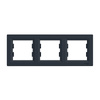 3-fach horizontaler Rahmen für die Triple Asphora Steckdose Anthrazit