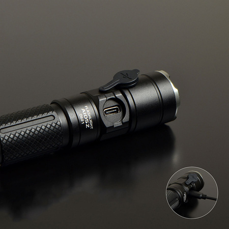 LED Wiederaufladbare Hand-Taschenlampe 10W 1200lm Zoom 6 Modi USB-C IP44 Videx