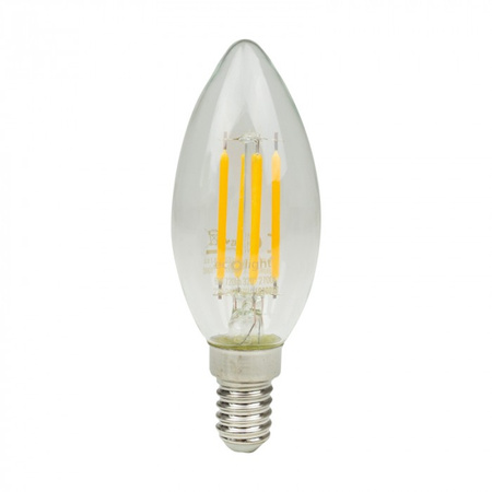 LED-Lampe Kerze B35 E14 6W 720lm 2700K warmweiß FILAMENT Ecolight