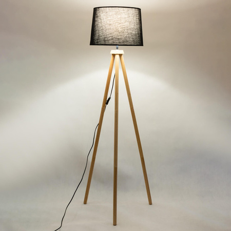 Stehlampe Tischlampe E27, Tripod mit Schirm Schwarz Höhenverstellbar CLARA LUMILED