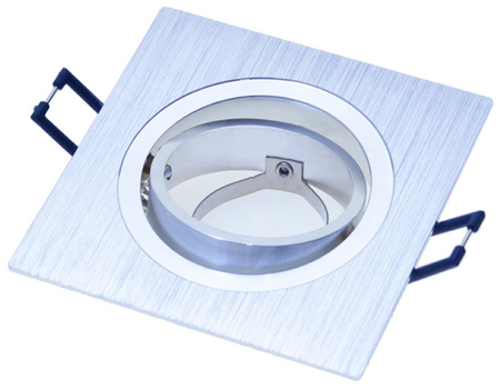 Einbaustrahler GU10, Einbauspot HALOGEN Quadrat beweglich gebürstet Silber LUMILED