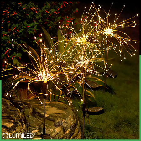 Solar-LED-Lampe, Solar Gartenleuchten dekorativ Dandelion-Design 3000K 80cm LOTUS LUMILED