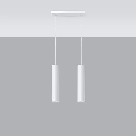 LAGOS 2 2xGU10 Minimalistische Weiße SOLLUX Pendel-Deckenleuchte