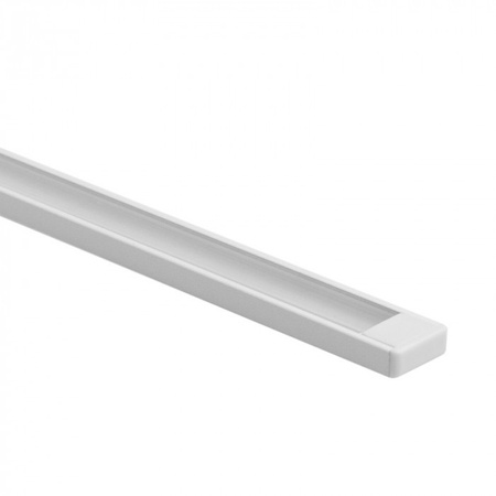 Aluminium-LED-Oberflächenprofil Weiß 1m mit transparentem Diffusor für LED-Streifen + Endkappen Ecolight N-Serie